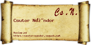 Csutor Nándor névjegykártya